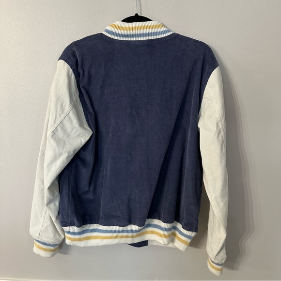 Aerie Women’s Navy Blue Corduroy Varsity Bomber Button Up Jacket Size M GUC - Picture 10 of 10